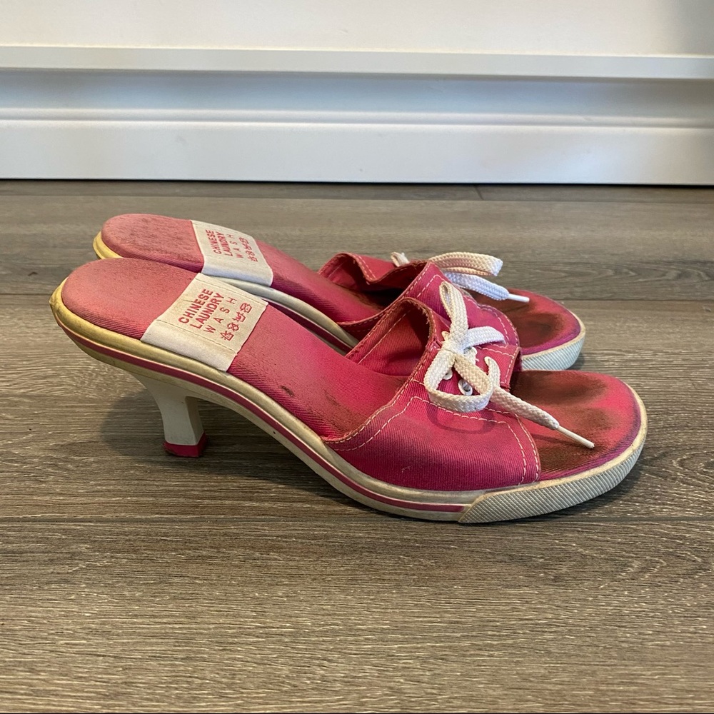 Chinese laundry pink lace kitten heels